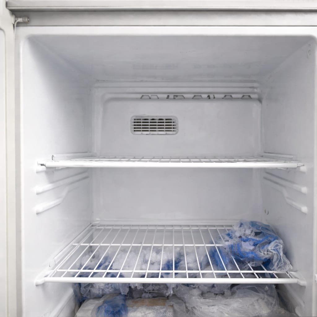 After repair – clear freezer with even cooling