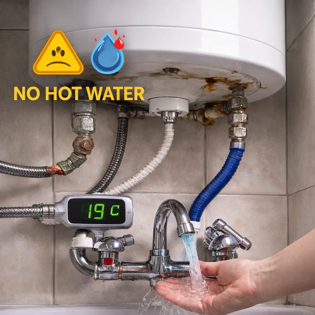 Before repair – geyser not heating properly