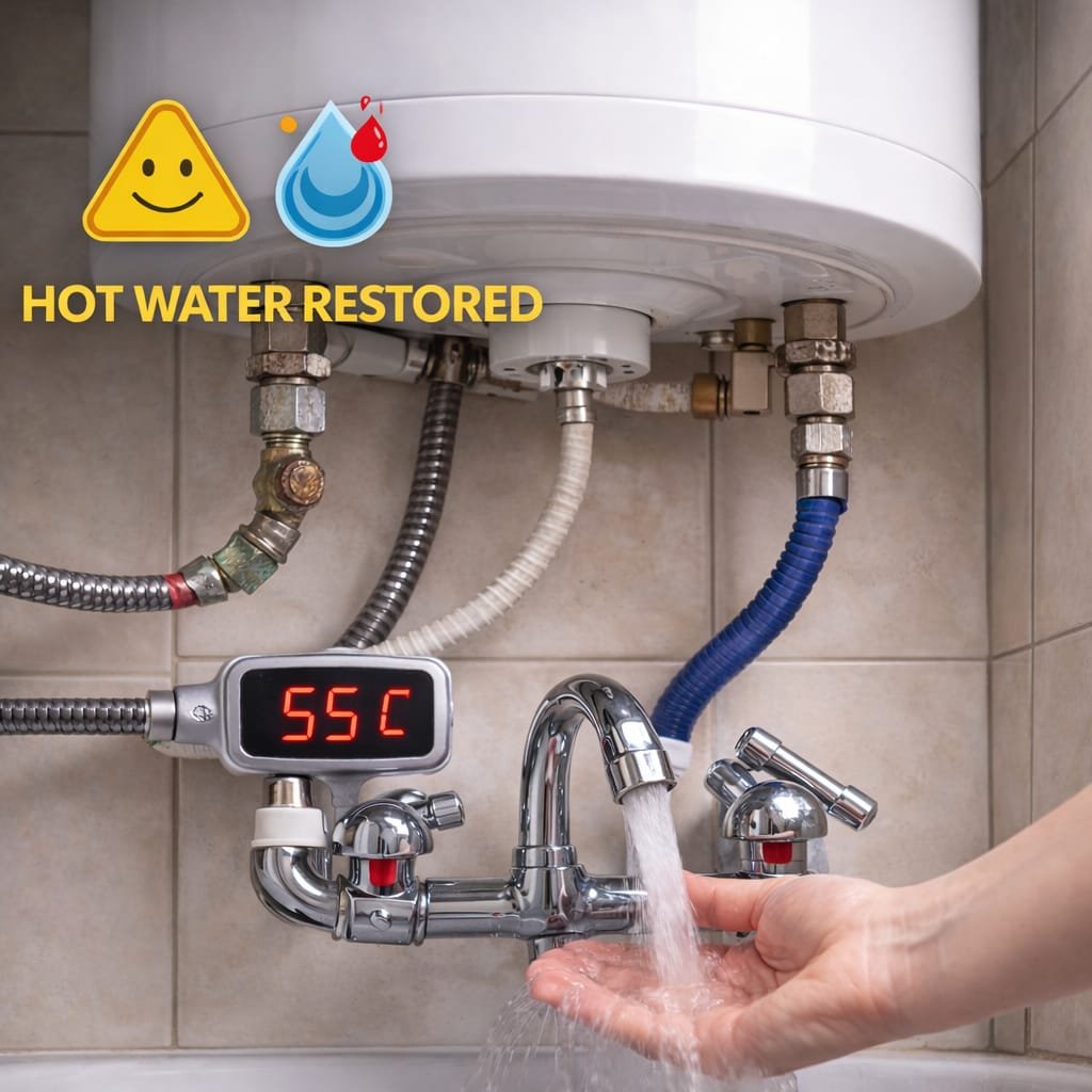 After repair – geyser giving proper hot water